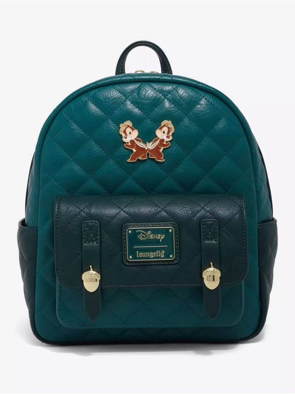 Loungefly Teal Quilted Chip 'n' Dale Mini Backpack